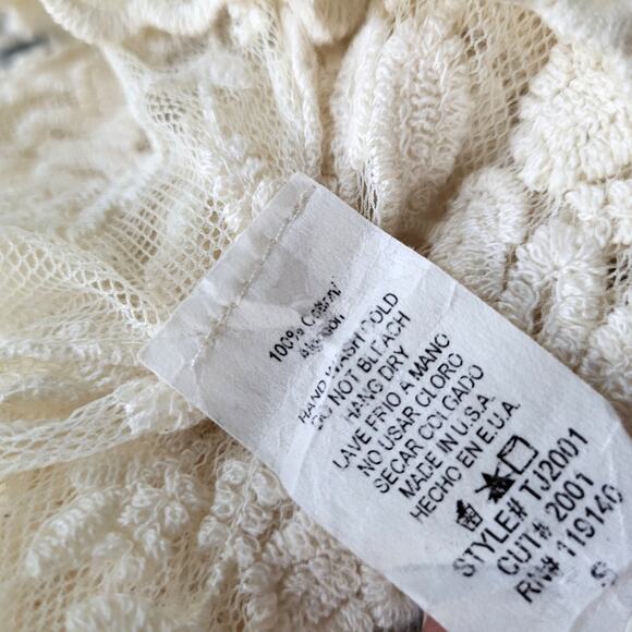 ISSI Crochet Lace Tank Top Women's Small Boho Festival Embroidered Cami Summer - Picture 7 of 11